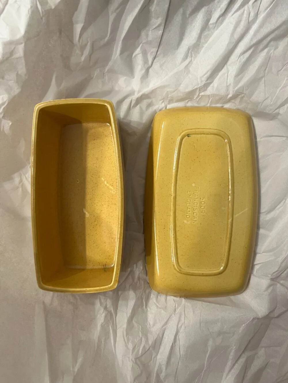LIST AFTER AUCTION Vintage Franciscan Honeycomb Covered Butter Dish England